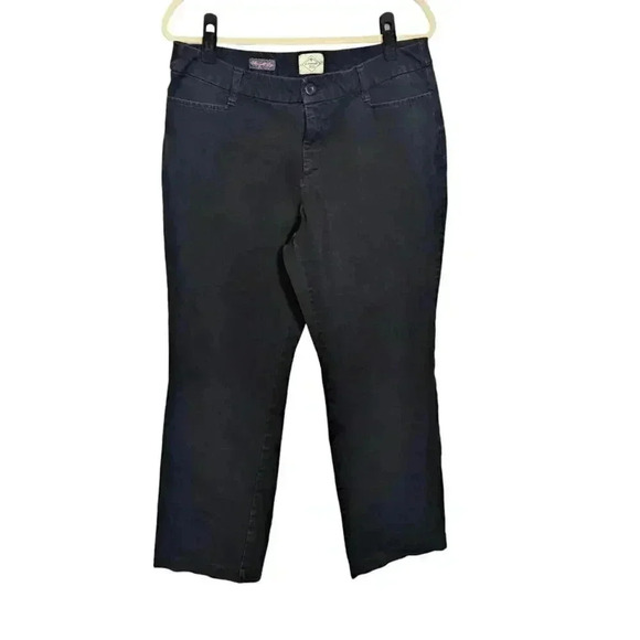 ST JOHNS'S BAY Women's 14 Black Straight Leg Pants Stretch Work Wear - Picture 1 of 6